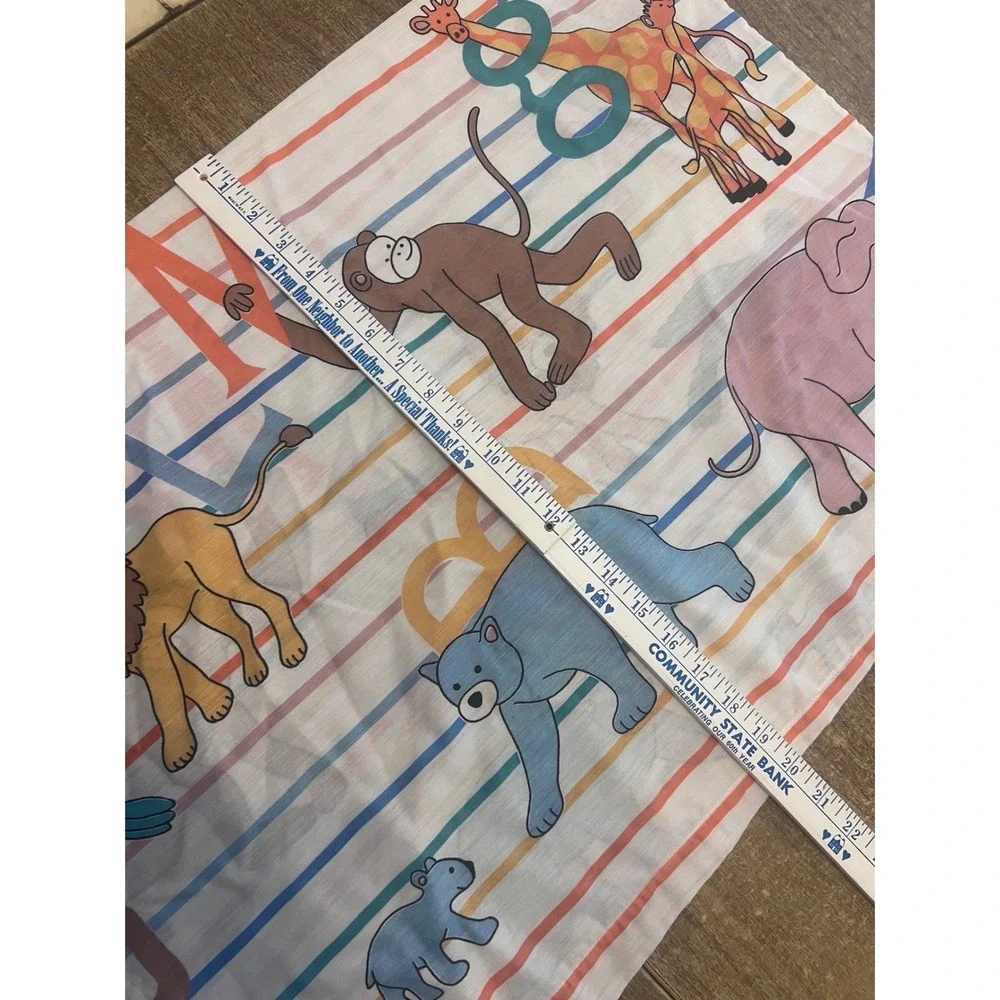 Vintage Dan River Criterion ABCs Zoo‎ Animals Kids Pillowcase 80s Nursery 20x29